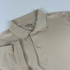 UNTUCKit Men’s SZ L Tan Beige Short Sleeve Casual Polo Shirt Cotton Button